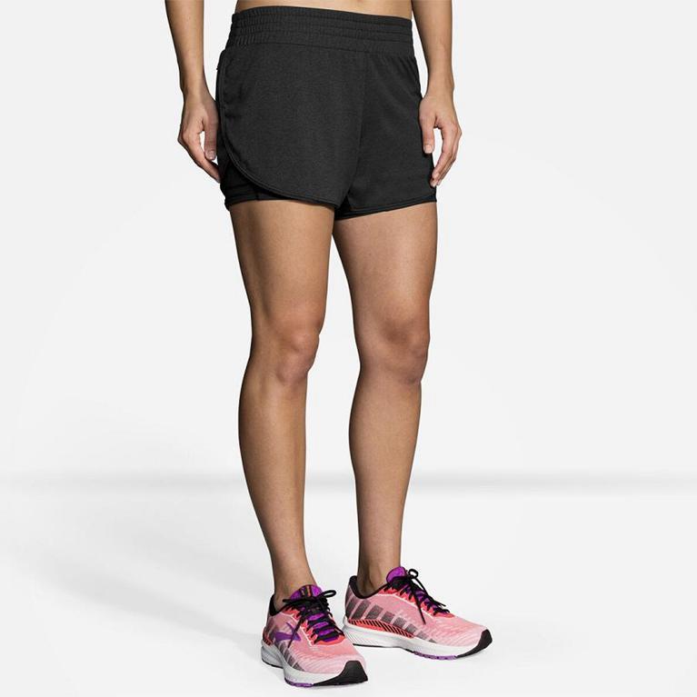 Brooks Rep 3 2-In-1 - Womens Running Shorts - Grey (94713CDNR)